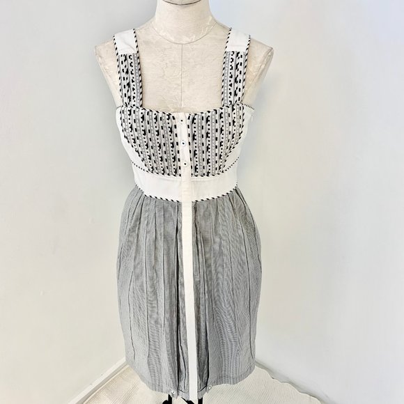 Zac Posen 8 Embroidered Sleeveless Sundress Khaki - Picture 12 of 12